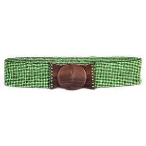 Erik & Mike Beaded Belt Antiqued Green